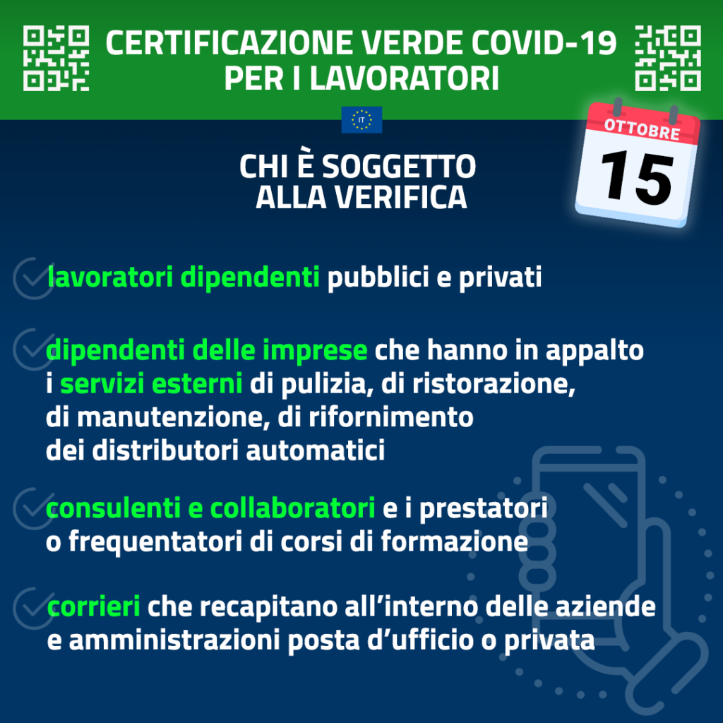 Certificazione verde COVID-19 per i lavoratori